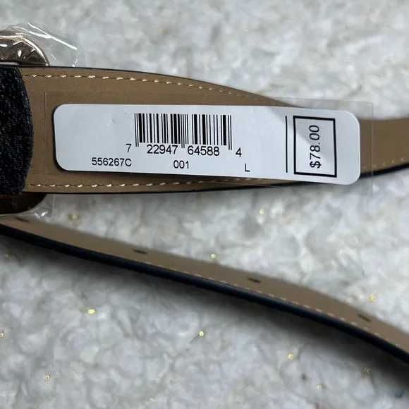 Michael Kors Stylish Black Belt with Gold Buckle